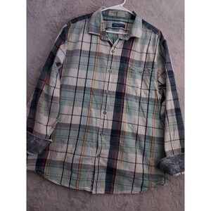 Tommy Bahama Shirt Mens 2XL XXL Tortola Flip Cuff Green Blue Beach Vintage Wash